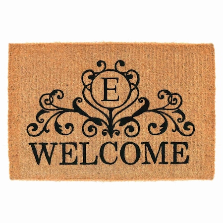 Monogram Door Mat, Black, Natural, 18 in W x 30 in L